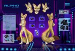  2020 anthro canid canine digital_media_(artwork) english_text fennec flashlioness fox male mammal model_sheet red_eyes smile solo text 