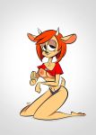  anthro bovid breasts caprine clothed clothing female hair horn lammy_lamb mammal nipples orange_hair panties parappa_the_rapper sheep solo sony_corporation sony_interactive_entertainment themrock topless um_jammer_lammy underwear video_games 