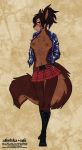  2020 alishka anthro areola breasts brown_body brown_fur brown_hair digital_media_(artwork) english_text eyebrows eyelashes female fur hair hi_res looking_at_viewer mammal midriff navel nipples rodent sciurid simple_background solo standing text url 