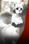  2:3 amulet anthro black_sclera bluntmare canid canine canis caught curtains dressing_room_(disambiguation) female gradient_fur grey_nipples hexagon jennifer_nyte mammal nipples solo wolf 