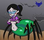  arachnid arthropod blush braces breasts clothing enydteva eyewear female glasses grin nipples ponytail shirt shirt_lift solo spider spider_queen the_grim_adventures_of_billy_and_mandy velma_green 