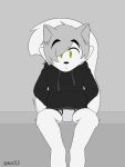  3:4 anthro articowo black_clothing black_hoodie black_topwear briefs canid canine canis clothing drawyourfursona hi_res hoodie hoodie/briefs_meme male mammal meme meme_clothing simple_background sitting solo topwear underwear white_clothing white_underwear wolf 