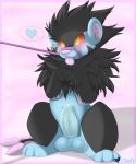  &lt;3 absurd_res ball_tuft balls blush cloufy digital_media_(artwork) fan_character feral fur genitals hi_res hindpaw leash leash_pull luxray male mammal nintendo nude paws penis pok&eacute;mon pok&eacute;mon_(species) raised_paw simple_background sitting smile solo toes tongue tongue_out tuft video_games 