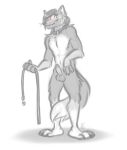  anthro balls blush canid canine canis collar crooked_smile erection genitals hi_res leash male mammal nicnak044 penis sketch solo wolf 