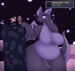  &lt;3 big_breasts black_body black_scales breasts dragon duo ender_dragon female horn human inkplasm male male/female mammal minecraft nervous purple_body purple_eyes purple_scales scales slightly_chubby smile thick_thighs video_games wings 