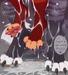  absurd_res anthro arctic_fox bodily_fluids canid canine chatski claws cum cum_drip cum_inside cum_on_feet cum_overflow cum_pool cum_string curling_toes dangling_feet dangling_legs domestic_cat dripping duo epic_poggers_amongus excessive_cum excessive_genital_fluids feet felid feline felis foot_fetish foot_focus fox from_behind_position genital_fluids hi_res hybrid leaking_cum leg_cropped_sex leg_focus lifting_partner male male/male mammal obscured_penetration offscreen_sex pawpads paws penetration penile penile_penetration red_fox royalty sex shaking shivering size_difference spread_toes standing standing_sex tabby_cat tanos toes true_fox zax_(zwalexan) 