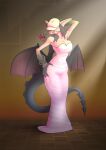 absurd_res anthro clothing deadlock dress female flower gargoyle gekkorar hi_res ivy_(deadlock) plant rose_(flower) solo valve white_clothing white_dress