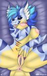  absurd_res anthro anus axela breasts butt digimon digimon_(species) dritazura exposed_breasts female fish fur gabumon genitals gills hair hi_res inner_ear_fluff looking_at_viewer marine multicolored_body nails nipples nude pussy red_eyes shark solo tuft yellow_body yellow_skin 