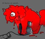 1_eye anthro appliance bodily_fluids candy cum cum_inside dessert food food_creature genital_fluids gummy_(food) gummy_creature improvised_sex_toy kitchen_appliance living_candy male melting_limbs nakeilyar object_penetration objectophilia outlet red_body sex solo toaster wilt_(nakeilyar)