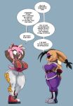 2025 amy_rose anthro archie_comics armlet big_breasts big_butt black_boots black_clothing black_fingerless_gloves black_footwear black_gloves black_hair black_handwear black_sclera blonde_highlights boots bottomwear breasts brown_body brown_fur butt cleavage clothed clothed_female clothing conquering_storm dialogue duo ear_piercing ear_ring english_text eulipotyphlan eye_contact eyelashes eyeshadow felid feline female fingerless_gloves footwear fur gloves green_eyes grey_background hair hand_on_butt hands_behind_head handwear hedgehog hi_res highlights_(coloring) kappa_spark linked_speech_bubble looking_at_another lynx makeup mammal name_in_dialogue open_mouth pants piercing pink_body pink_fur purple_bottomwear purple_clothing purple_eyeshadow purple_pants purple_topwear red_clothing red_eyes red_footwear red_shoes red_topwear ring_piercing sega shoes simple_background sonic_the_hedgehog_(archie) sonic_the_hedgehog_(comics) sonic_the_hedgehog_(series) speech_bubble standing talking_to_another tan_body tan_fur text topwear white_bottomwear white_clothing white_pants white_sclera