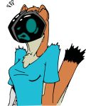  alpha_channel anthro brown_body brown_fur chest_tuft d4nt3_fr05t female fur mammal mustela mustelid musteline robotic_arm solo startled stoat tanner-ex5 tuft 