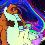 1:1 animal_crossing anthro bug_(samwafflez) canid canine cool_colors duo genitals lagomorph leporid male male/male mammal nintendo penis rabbit raccoon_dog samwafflez sex tanuki tom_nook_(animal_crossing)