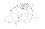  2020 anthro belly cade_(the_human_heart) cuddling duo dylan_(the_human_heart) eulipotyphlan hug leonthelionel male male/male mammal mole_(animal) overweight overweight_male simple_background sketch the_human_heart_(game) ursid video_games visual_novel white_background 