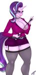  &lt;3 &lt;3_eyes absurd_res anthro anthrofied big_breasts blush bottomwear breasts clothing equid equine female friendship_is_magic garter_straps hi_res horn mammal miniskirt my_little_pony nipple_outline riding_crop simple_background skirt solo starlight_glimmer_(mlp) thick_thighs unicorn whip white_background wolfmask 
