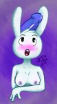  adventure_time anthro blush breasts bust_portrait cartoon_network disembodied_penis female frottage genitals lagomorph leporid male mammal nipples open_mouth penis portrait puffy_nipples rabbit sex solo surprised_face y5 yiffnotgif 
