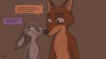  16:9 2020 anthro aureldrawsstuff brown_background brown_body brown_fur canid canine dialogue disney duo english_text fox fur grey_body grey_fur hi_res humor judy_hopps lagomorph leporid mammal nick_wilde rabbit red_fox simple_background speech_bubble text widescreen zootopia 