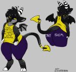 back_wings big_butt bovid butt caprine caprine_demon demon goat goat_demon hi_res hooves horizontal_pupils hybrid latex mammal pupils raised_wings spade_tail spread_wings tail thick_thighs wings