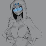  1:1 blush breasts destiny_(video_game) exo exo_stranger female hi_res humanoid oniiyanna presenting presenting_breasts sketch solo 
