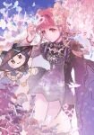  :3 :o ankle_ring black_cloak black_dress black_hat blue_sky bow bow-shaped_hair bowtie braid braided_hair_rings brown_eyes bug butterfly character_name cherry_blossoms chinese_clothes chinese_commentary cloak closed_mouth commentary_request crescent crescent_hair_ornament day dot_nose double_bun dress ear_covers ears_through_headwear eyelashes floating_hair flower frilled_sleeves frills hair_bun hair_ornament hair_rings hair_tubes hand_on_own_head hat highres hood hood_up hooded_cloak infinity_nikki long_hair long_sleeves looking_at_animal momo_(nikki) nikki_(nikki) nikki_(series) official_alternate_color outdoors parted_lips pawpads pink_eyes pink_flower pink_hair print_sleeves purple_dress red_bow red_bowtie shitihao short_dress side_braids sidelocks signature sky smile song_beyond_(infinity_nikki) spring_(season) star_(symbol) twin_braids two-tone_dress very_long_hair whiskers wide_sleeves 