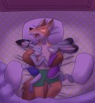  anthro bed bedding bird&#039;s-eye_view blanket blush canid canine clothed clothing cuddling disney eyes_closed female fox fully_clothed fur furniture group hethroz hi_res high-angle_view jack_savage judy_hopps lagomorph leporid male male/female male/male mammal nick_wilde on_bed one_eye_closed pillow predator/prey rabbit red_fox savagehopps sleeping stripes view wildehopps wildesavage zootopia 