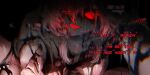  1girl commentary english_commentary english_text evernight_(honkai:_star_rail) glitch honkai:_star_rail honkai_(series) march_7th_(honkai:_star_rail) nyeppu open_mouth pink_hair signature smile 