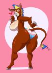  &lt;3 anthro asinus big_breasts big_butt blonde_hair breasts brown_body brown_fur butt donkey equid equine female fur hair hi_res highlights_(coloring) hooves lgbt_pride looking_back mammal mohawk_(hairstyle) mostly_nude mrsakai open_mouth pride_colors simple_background solo transgender_pride_colors 