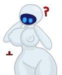  ? alpha_channel areola artist_name big_breasts blue_eyes breasts completely_nude disney eve_(wall-e) female horryhane huge_breasts humanoid looking_at_self machine mouthless nipples not_furry nude nude_female pixar robot solo technophilia thick_thighs wall-e white_body white_skin 