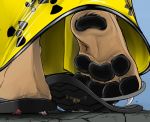  2015 4_toes ambiguous_domination ambiguous_focus ambiguous_gender ambiguous_species anthro barefoot beherit biped black_markings black_nose black_pawpads black_sandals blue_background brown_body brown_fur canid canine claws clenched_teeth close-up clothed clothing cracks crush detailed_background digital_drawing_(artwork) digital_media_(artwork) dipstick_tail domination eyes_closed faceless_ambiguous faceless_character flattened flip_flops fluffy fluffy_tail foot_shot footwear fox fur fur_tuft grey_body grey_fur group hindpaw larger_ambiguous larger_anthro low-angle_view lying macro macro_domination macro_focus mammal markings micro multicolored_tail on_front on_ground outside pain paw_shot paw_tuft pawpads paws pink_pawpads raised_paw rear_view red_body red_fur remmyzilla restrained rubble sandal sandals sharp_claws simple_background size_difference sky smaller_ambiguous smaller_anthro solo_focus standing step stepped_on stepping stomping stuck symbol teeth toes tuft walking white_claws yellow_clothing 