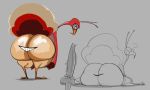  avian big_butt bird butt feathers feral galliform hi_res male male/male phasianid sketch_page smile smokeybloke tail_feathers thick_thighs turkey twerkey 