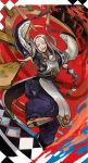  1boy belt closed_eyes dynamic_pose facepaint fire_emblem fire_emblem_fates full_body izana_(fire_emblem) jumping long_hair male_focus open_mouth robe shoes smile solo suikomu_now teeth white_hair 