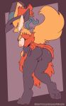  anthro anus butt cheek_tuft clothing delphox facial_tuft female fuf genitals hat headgear headwear hi_res looking_back nintendo pok&eacute;mon pok&eacute;mon_(species) presenting presenting_pussy pussy rear_view solo tongue tongue_out tuft video_games witch_hat 