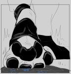  2019 4_toes ambiguous_focus ambiguous_gender ambiguous_species anthro anthro_focus beherit biped black_and_grey black_clothing black_legwear black_pawpads black_socks blue_lines border clothing cramped crush digital_drawing_(artwork) digital_media_(artwork) felid feline foot_shot footprint footwear footwear_only fur fur_tuft grey_background grey_border greyscale group hindpaw larger_ambiguous larger_anthro legwear line_art lying macro macro_focus mammal micro monochrome mostly_nude motion_lines on_front on_ground open-toe_socks paw_shot paw_tuft pawpads pawprint paws raised_paw rear_view restrained sadism simple_background size_difference sketch smaller_ambiguous smaller_anthro socks solo_focus standing stepped_on stepping stomping toes toony tuft under_foot under_paws unfinished vyse_(true_neutral) walking 