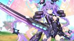  aqua_eyes bodysuit breasts gloves hyperdimension_neptunia long_hair purple_hair purple_heart sword tagme_(artist) weapon wings 