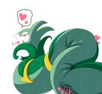  &lt;3 better_version_at_source blush bodily_fluids female genitals nintendo pok&eacute;mon pok&eacute;mon_(species) pon_(pixiv) presenting presenting_pussy pussy reptile scalie serperior simple_background snake solo sweat video_games white_background 