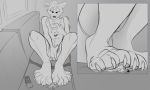 &lt;3 2020 5_fingers 5_toes anthro anthro_focus barefoot beherit biped black_and_grey black_nose blue_border border bottomwear canid canine canis cheek_tuft chest_tuft claws clothed clothing cramped crush detailed_background digital_drawing_(artwork) digital_media_(artwork) domination duo eyes_closed facial_tuft fangs fingers foot_fetish foot_focus foot_play foot_shot footjob front_view fur fur_markings fur_tuft furniture greyscale hair half-closed_eyes hand_on_chest hand_on_crotch head_tuft hi_res high-angle_view inside larger_anthro larger_male line_art looking_down low-angle_view lying macro macro_domination macro_focus male male_domination male_focus mammal maned_wolf markings micro midriff monochrome multiple_scenes narrowed_eyes nude on_back on_sofa open_mouth paw_shot paws phox_(pocketphox) playful quakeroc_(character) restrained sex shirt short_hair shorts shoulder_tuft sitting size_difference size_play smaller_anthro smaller_male smile sofa solo_focus stepped_on stomped tank_top teeth toes tongue topwear tuft tv_remote under_foot under_paws window wolf 