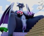 2026 2_horns 3d_(artwork) anal_oviposition anthro anthrofied anus areola big_areola black_body blue_sky breasts claws clitoris cloud cloudy_sky day digital_media_(artwork) dragon easter easter_egg egg ender_dragon female genitals glistening glistening_body glowing glowing_eyes hi_res holding_easter_egg holidays horn impaer_jaster jean_(minecraft) looking_at_viewer low-angle_view macro membrane_(anatomy) membranous_wings microsoft minecraft mojang mythological_creature mythological_scalie mythology navel nipple_dip nipples non-mammal_breasts non-mammal_navel non-mammal_nipples non-mammal_vulva outdoor_nudity outside oviposition pink_eyes plant pupils purple_areola purple_membrane purple_nipples purple_tongue purple_vulva scalie sitting sky smile smiling_at_viewer solo thick_thighs tongue tongue_out tree ventral_groove vulva watermark white_claws white_pupils white_wings wings xbox_game_studios
