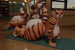 2026 3d_(artwork) all_fours anthro big_breasts big_butt black_nipples black_stripes breasts butt claws digital_media_(artwork) dreamworks felid female fur hi_res huge_butt kung_fu_panda lips looking_at_viewer mammal master_tigress multicolored_body multicolored_fur nipples nude nude_anthro nude_female orange_body orange_fur pantherine raguda solo striped_body striped_fur stripes tail thick_bottom_lip thick_thighs tiger toe_claws white_body white_fur wide_hips yellow_sclera yoga yoga_mat