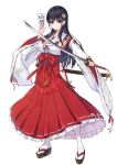  absurdres black_hair highres japanese_clothes katana long_hair miko official_art original sword toriatto_gununu weapon 