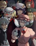  6+girls ascot bat_wings beret blonde_hair blue_hair blunt_bangs braid brooch chinese_clothes cirno clenched_teeth closed_eyes crazy_smile crescent crescent_hat_ornament crescent_pin crystal crystal_wings daiyousei dress english_commentary evil_grin evil_smile flandre_scarlet frown glowing glowing_eye green_hat green_vest grey_hair grin group_picture group_profile hair_ornament hat hat_ornament hat_ribbon head_wings holding holding_knife hong_meiling invincible_(series) izayoi_sakuya jewelry knife koakuma maid maid_headdress manlification meme mob_cap multicolored_wings multiple_girls one_side_up orb patchouli_knowledge pink_dress pink_hat pixel_art profile puffy_short_sleeves puffy_sleeves purple_eyes purple_hair red_ascot red_eyes red_hair red_vest remilia_scarlet ribbon rumia scarlet_devil_mansion serious short_sleeves signature smile solid_circle_eyes star_(symbol) star_hat_ornament teeth touhou twin_braids upper_body vest vexkaf viltrumite_group_shot_(meme) white_hat wings wrist_cuffs yellow_ascot yin_yang yin_yang_orb 