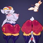  anthro areola balls before_and_after bent_over big_balls big_breasts big_butt big_penis breasts butt chastity_cage chastity_cage_only chastity_device chastity_device_only cinder_(cuchuflin) cinderace erection generation_8_pokemon genitals gynomorph hi_res huge_balls huge_breasts huge_penis humanoid_genitalia humanoid_penis hyper hyper_balls hyper_genitalia hyper_penis intersex nintendo nipples nude penis pokemon pokemon_(species) purple_background scorbunny scut_tail short_tail simple_background solo standing tail theelegyofasoul thick_thighs wearing_chastity_cage wearing_chastity_device wide_hips 
