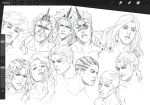  6+boys afro battle_tendency big_hair birthmark buzz_cut curly_hair diamond_wa_kudakenai diavolo dio_brando earrings enrico_pucci enrico_pucci_(new_moon) esidisi funny_valentine greyscale hair_slicked_back highres hoop_earrings horns jewelry joestar_birthmark jojo_no_kimyou_na_bouken jojolion kars_(jojo) kawajiri_kosaku kira_yoshikage kira_yoshikage_(bites_the_dust) long_hair low_ponytail male_focus monochrome multiple_boys pointy_ears ponytail rheaviru scar scar_on_neck screenshot short_hair single_horn spotted_hair stardust_crusaders steel_ball_run stone_ocean toru_(jojolion) undercut vento_aureo very_short_hair vinegar_doppio wamuu 
