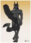  2024 5_toes abs anthro athletic athletic_anthro athletic_male balls beard big_balls big_muscles big_pecs big_penis black_beard black_body black_facial_hair black_fur black_hair blue_eyes dark_body dark_fur dated facial_hair feet foreskin fur furry_tail genitals glans hair hi_res huge_balls huge_penis hyper hyper_balls hyper_genitalia hyper_penis male mammal mask mostly_nude muscular nipples pecs penis pinup pointy_ears pose procyonid pubes raccoon rxq signature simple_background sly_cooper_(series) slytunkhamen_cooper smile solo sony_corporation sony_interactive_entertainment sucker_punch_productions tail toes vein veiny_penis 