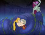  anthro apode big_breasts blonde_hair breasts coiling coiling_another coiling_around_body digital_media_(artwork) draconcopode duo female female/female hair hi_res human legless mammal naga nude reptile sailor_moon_(character) sailor_moon_(series) scales scalie serpentine side_boob simple_background snake tacokurt tail taur usagi_tsukino 
