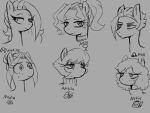  2026 alternate_species amelia_(omegamax) anya_(omegamax) aunt_(lore) daughter_(lore) equid equine eyebrows eyelashes female feral feralized grandchild_(lore) granddaughter_(lore) grandmother_(lore) grandparent_(lore) group hair hi_res horse long_hair looking_aside mammal maxine_(omegamax) monochrome mother_(lore) nadia_(omegamax) niece_(lore) nuvia_(omegamax) omegamax parent_(lore) pony short_hair sibling_(lore) sister_(lore) sisters_(lore) sketch smile 