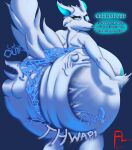 absurd_res after_vore ambiguous_gender ambiguous_prey ambiguous_species anthro arctic_fox big_breasts big_butt breasts bulge_on_ass butt butt_ripples butt_slap canid canine color_coded_text female female_pred flightlesslizard fox frown hi_res huge_breasts huge_butt hyper hyper_butt mammal nipples ocular_prosthetic prosthetic sadism scowl sentient_fat slap solo true_fox vore white_body 