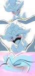  2026 absurd_res ambiguous_gender anthro beak biped blush digital_drawing_(artwork) digital_media_(artwork) eyes_closed front_view generation_9_pokemon hair hi_res kissing looking_at_viewer nintendo nude nude_ambiguous nude_anthro pokemon pokemon_(species) quaquaval simple_background smile solo tenebscuro tongue 