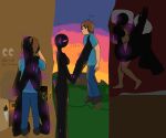  6:5 carrying_another carrying_partner crane_(artist) cuddling duo enderman eye_contact female heart_eyes heart_symbol hi_res holding_partner human humanoid kneeling looking_at_another making_out male male/female mammal microsoft minecraft mojang sleeping sunset voyeur window xbox_game_studios 
