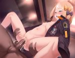  1boy 1girl abigail_williams_(fate/grand_order) bandaid bandaid_on_forehead bangs black_bow black_jacket blonde_hair blue_eyes blush bow breasts crossed_bandaids cum cum_in_pussy fate/grand_order fate_(series) forehead girl_on_top hair_bow hair_bun half-closed_eyes heroic_spirit_traveling_outfit hetero high_collar jacket long_hair long_sleeves multiple_bows navel nipples open_clothes open_jacket open_mouth orange_belt orange_bow parted_bangs penis polka_dot polka_dot_bow pussy reverse_cowgirl_position sex sleeves_past_fingers sleeves_past_wrists small_breasts spread_legs straddling taji_(crowview) testicles torogao vaginal 