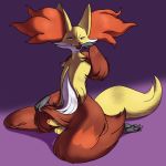  anthro big_ears black_pawpads delphox dpbleu fur male nintendo open_mouth pawpads pok&eacute;mon pok&eacute;mon_(species) solo video_games white_body white_fur yellow_body yellow_fur 