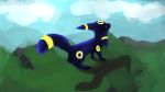  16:9 colored digital_media_(artwork) eeveelution feral hi_res nintendo painting pok&eacute;mon pok&eacute;mon_(species) umbreon video_games widescreen 